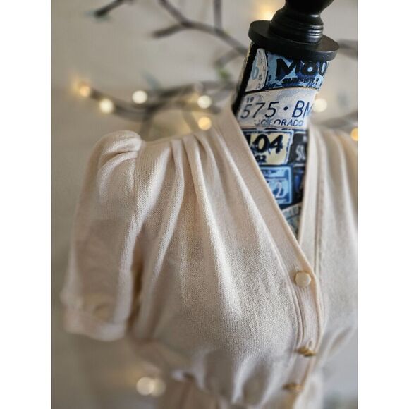 Vintage 1960s St. John Cream Sweater Knit Dress 6 M - Picture 8 of 10